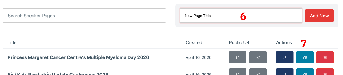 Add or Duplicate Page