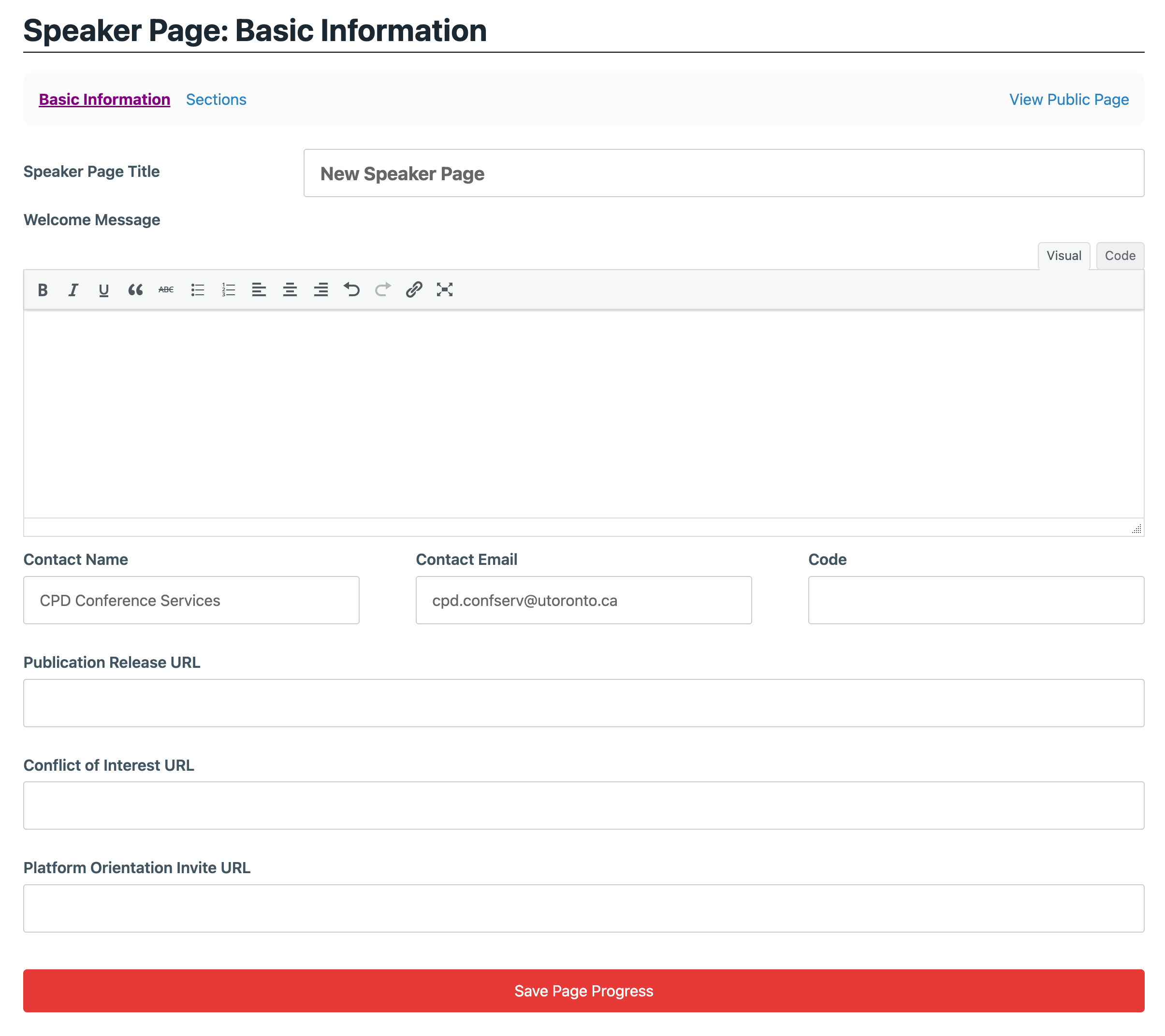Editing Basic Information